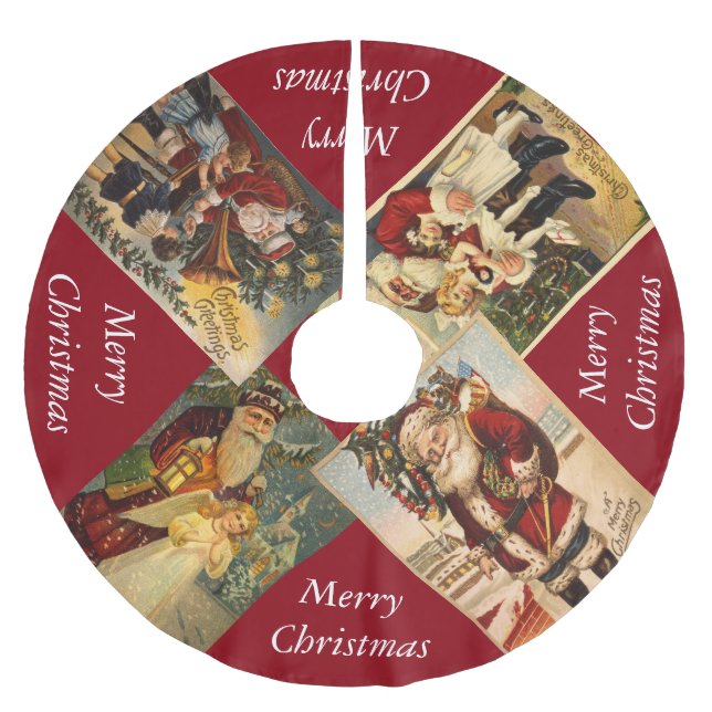 Vintage classic Santa Claus tree skirt (Front)