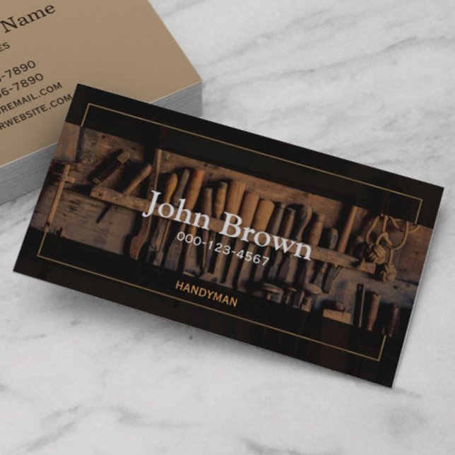 Vintage Classic Tools Handyman Carpenter Business Card (Creator Uploaded)