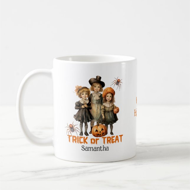 Vintage classic traditional Halloween spooky kids Coffee Mug (Left)