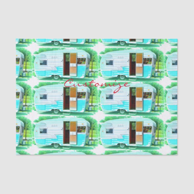 Vintage classic trailer caravan Thunder_Cove Tissue Paper (Front)