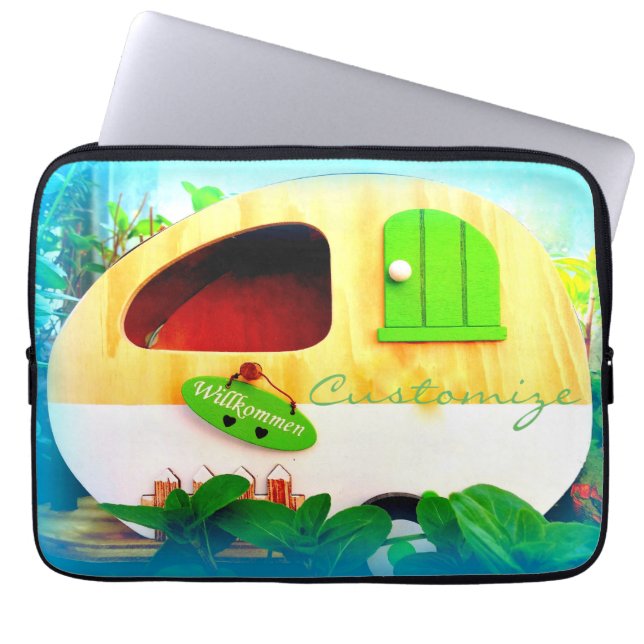 Vintage classic trailer gypsy caravan laptop sleeve (Front)