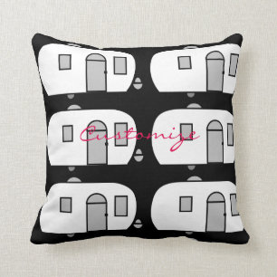 Vintage classic trailer rounded caravan cushion