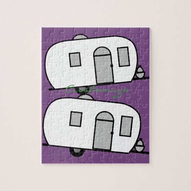 Vintage classic trailer rounded caravan jigsaw puzzle (Vertical)