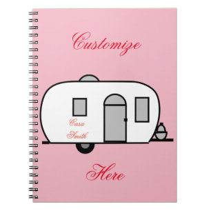 Vintage classic trailer rounded caravan notebook