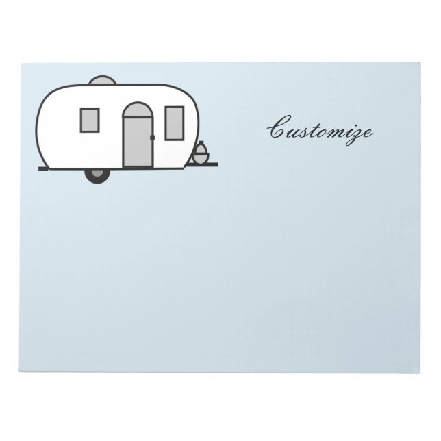 Vintage classic trailer rounded caravan  notepad (Front)