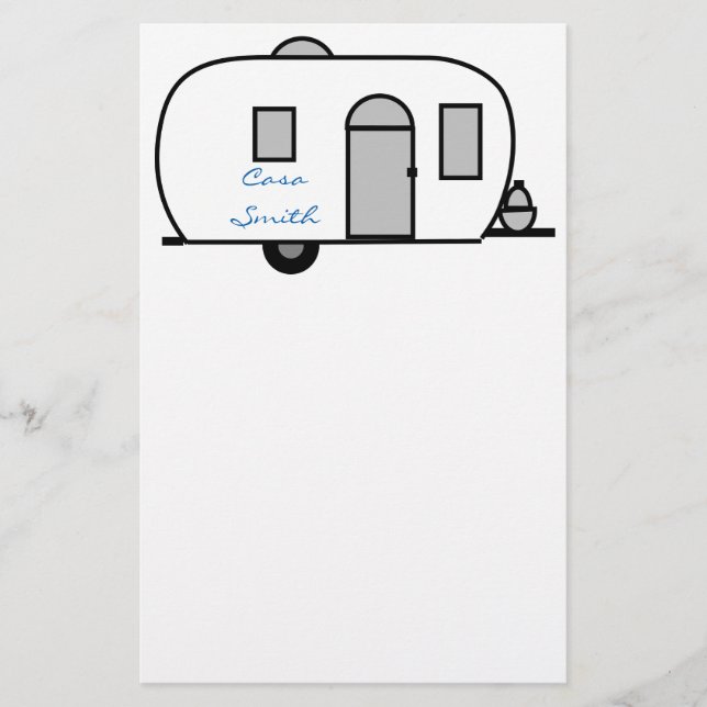 Vintage classic trailer rounded caravan stationery (Front)
