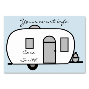 Vintage classic trailer rounded caravan table number