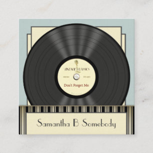 Vintage Classic Vinyl Record Square Business Card