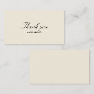 Vintage Classic Wedding Thank you Card