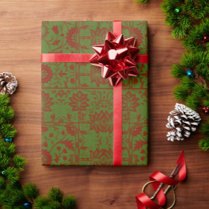 Vintage Classic William Morris Christmas Colors Wrapping Paper