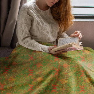 Vintage Classic William Morris Christmas Sherpa Blanket