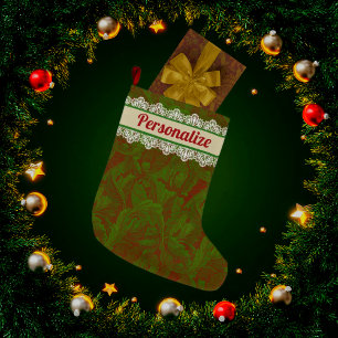 Vintage Classic William Morris Holiday Personalise Large Christmas Stocking