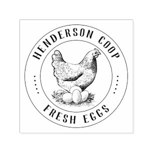 Vintage Classical Chicken Illustration Fresh Egg Self-inking Stamp