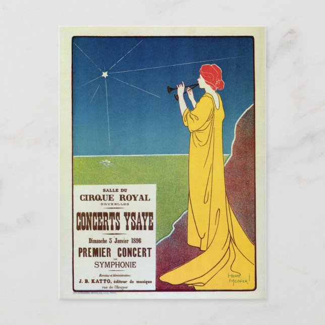 Vintage classical music concert Brussels ad Postcard (Front)