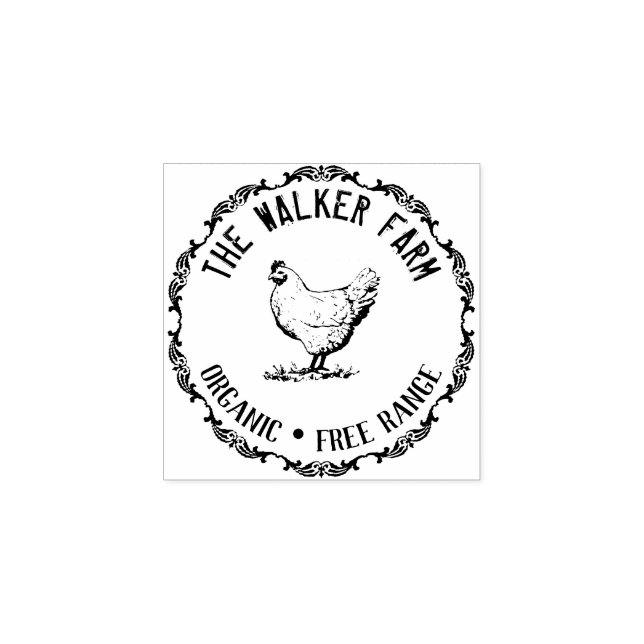 Vintage Classical ⎢ Personalised Egg  Rubber Stamp (Imprint)