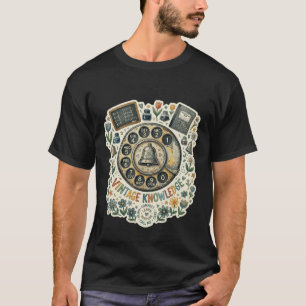 Vintage Classroom Phone Dial Retro Alphabet Number T-Shirt