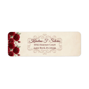 Vintage Classy Elegant Red Roses Floral Burgundy 
