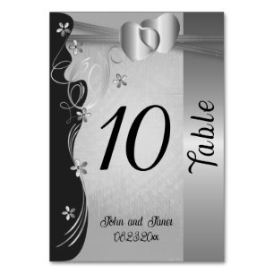 Vintage Classy Silver Heart  Table Number