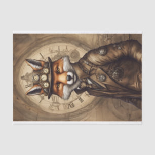 Vintage Classy Steampunk Fox Tissue Paper