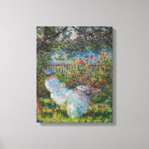 Vintage Claude Monet Alice Hoschedé in the garden  Canvas Print