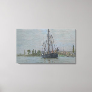 Vintage Claude Monet Anchored Chasse-marée Canvas Print