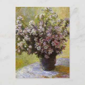 Vintage Claude Monet Bouquet of Mallows Postcard