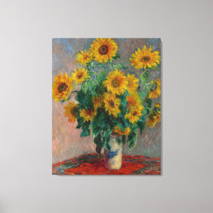 Vintage Claude Monet Bouquet of Sunflowers Canvas Print