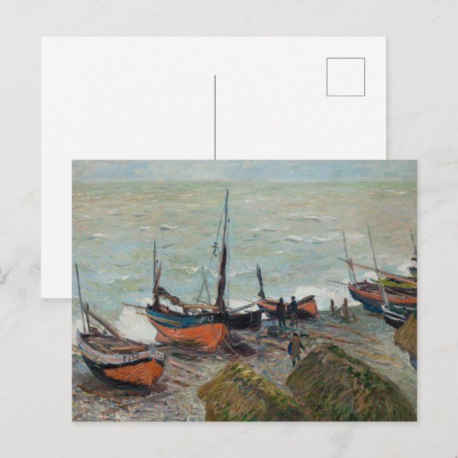 Vintage Claude Monet Fishing Boats      Postcard (Front/Back)