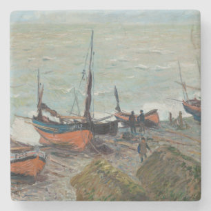 Vintage Claude Monet Fishing Boats       Stone Coaster