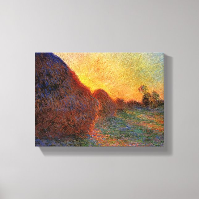 Vintage Claude Monet  Grainstacks  Canvas Print (Front)