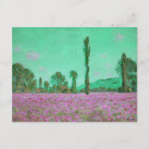 Vintage Claude Monet Poppy field Postcard