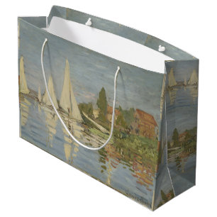 Vintage Claude Monet Regattas at Argenteuil Large Gift Bag