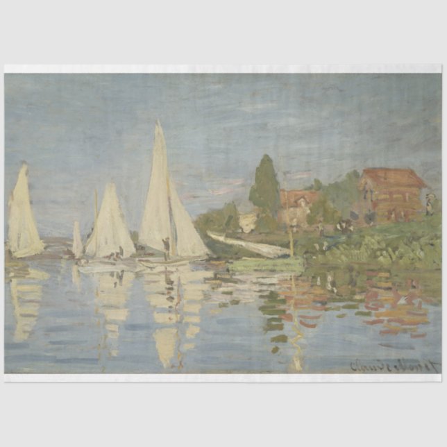 Vintage Claude Monet Regattas at Argenteuil Tissue Paper (Front)