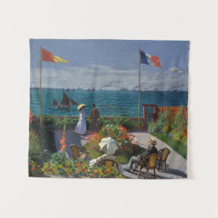 Vintage Claude Monet Terrasse a Sainte-Adresse Tapestry