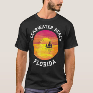 Vintage Clearwater Beach Florida Retro 80s Summer T-Shirt
