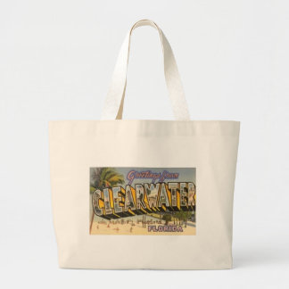 Vintage Clearwater Florida Large Tote Bag