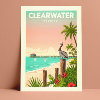 Vintage Clearwater Florida Postcard