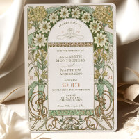 Vintage Clematis & Primrose Art Nouveau Wedding