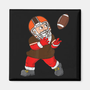 Vintage Cleveland Christmas Santa Claus Football r Magnet