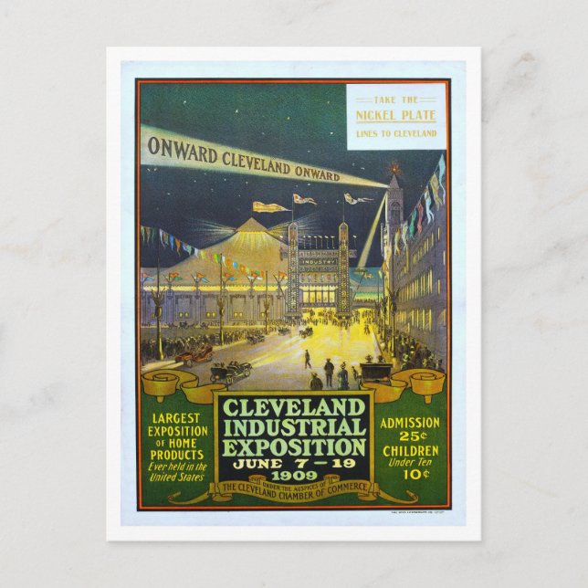 Vintage Cleveland Exposition 1909 Poster  Postcard (Front)