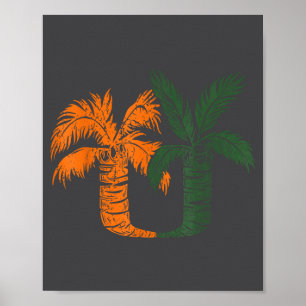 Vintage Clic 90's Miami Palm Trees Um  Poster
