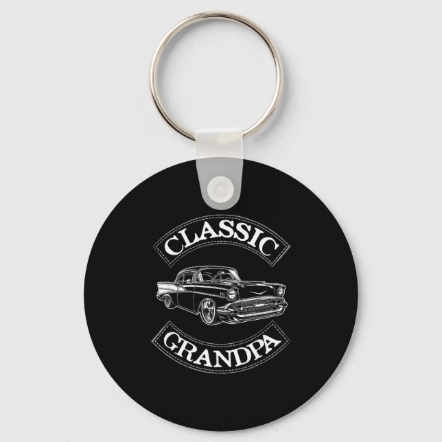 Vintage Clic Car Funny Grandpa  Key Ring (Front)