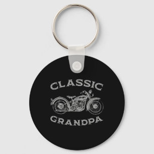 Vintage Clic Grandpa Funny Motorcycle Graphic Men' Key Ring