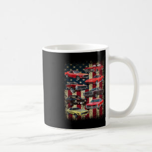 Vintage Clic Muscle Car Retro American Flag Patrio Coffee Mug