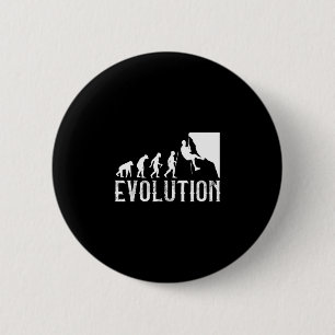 Vintage climber evolution - funny rock wall 6 cm round badge