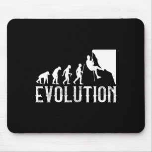 Vintage climber evolution - funny rock wall mouse mat