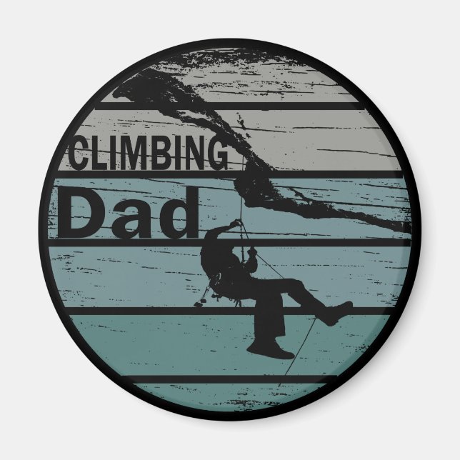 vintage climbing dad magnet (Front)