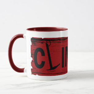 Vintage climbing rock climber mug