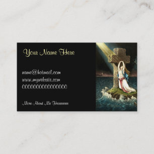 Vintage Clinging To Christ The Rock in Faith 1871 Business Card