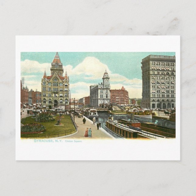 Vintage Clinton Square, Syracuse, New York Postcard (Front)